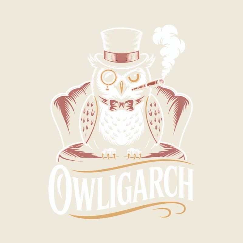 Eule Mit Zylinder Und Monokel