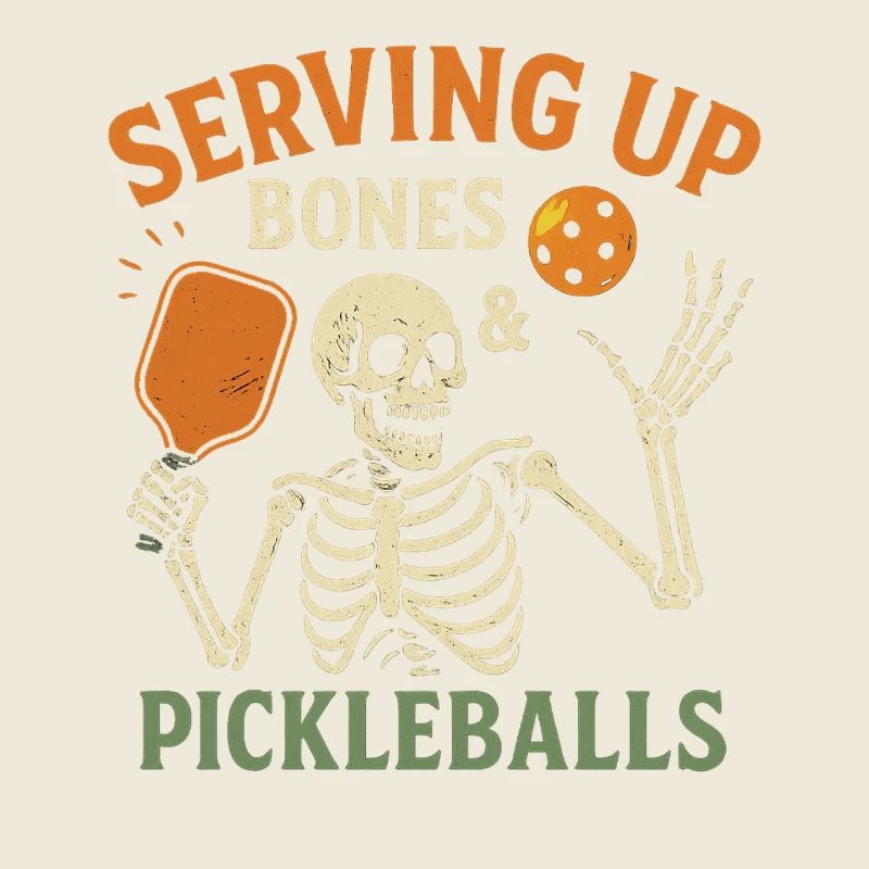 Serving Up Bones Pickleball Halloween