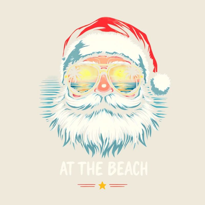 Santa Claus At The Beach Beach Vibes