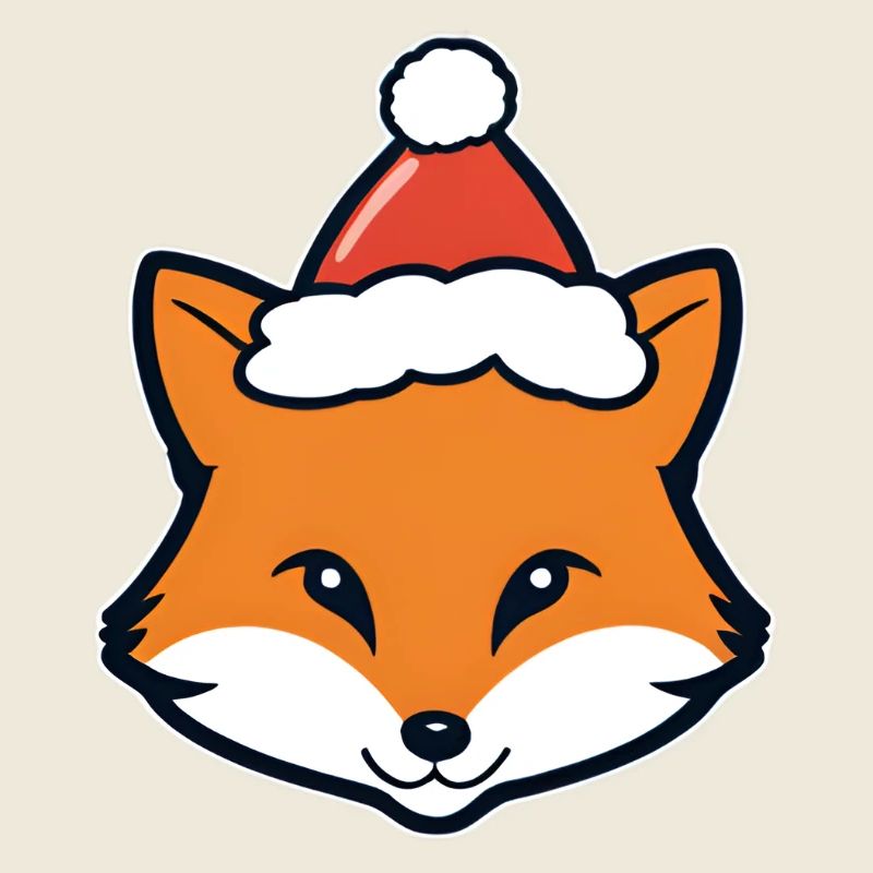 Fuchs im Weihnachtshut