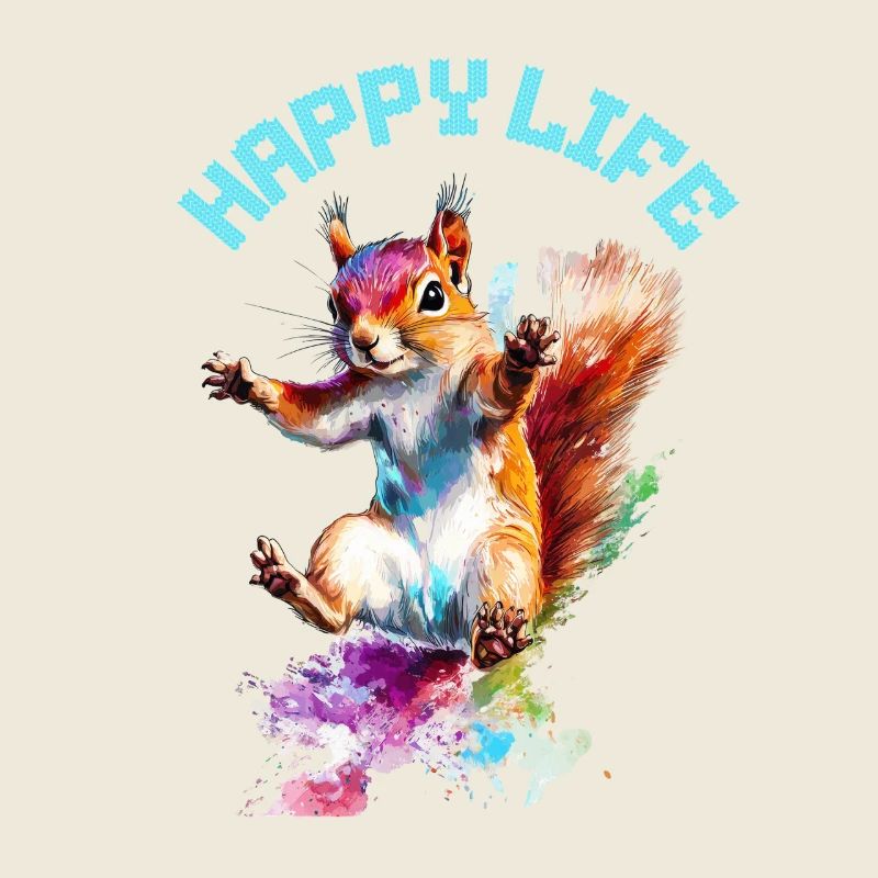 Happy Life Eichhörnchen Design