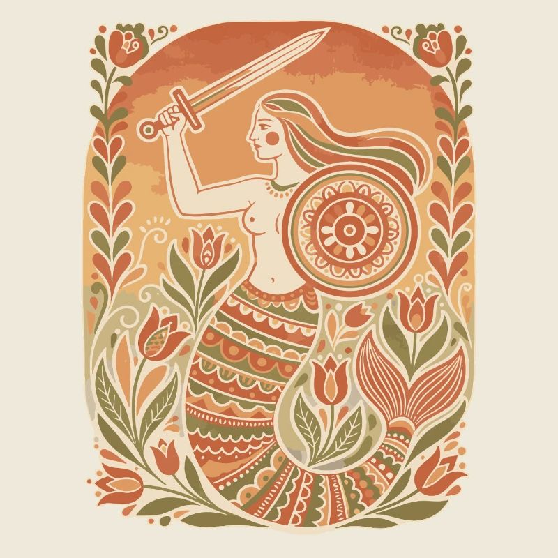 Sirène de Varsovie Design d’art populaire