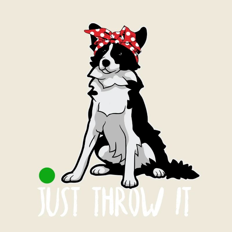 Il suffit de le jeter Border Collie Drôle Chien Papa Maman