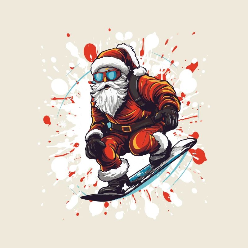 Weihnachtsmann Snowboard