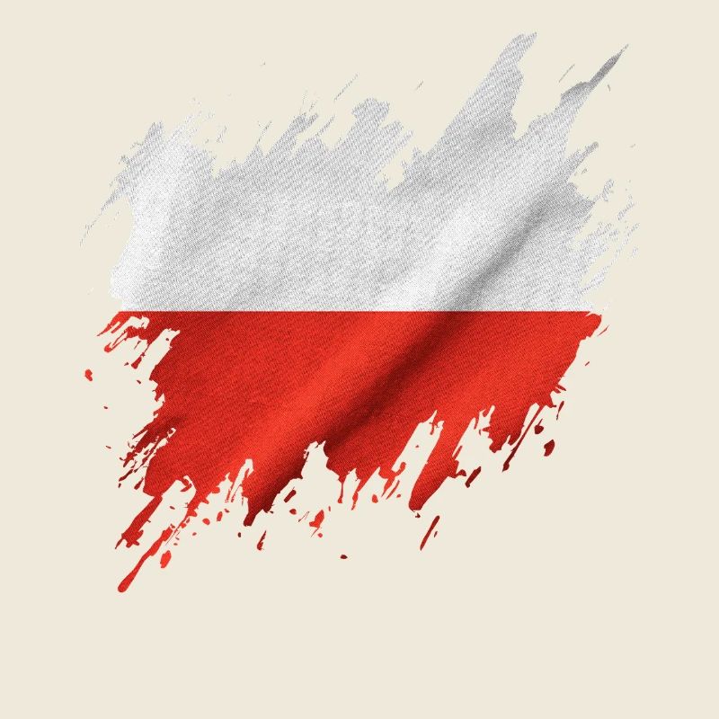 Drapeau de la Pologne, style déchiré