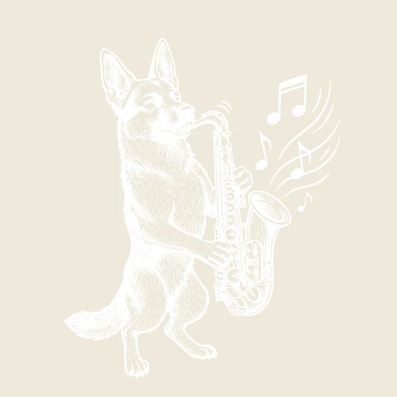 Deutscher Schäferhund Saxophon Art Hund