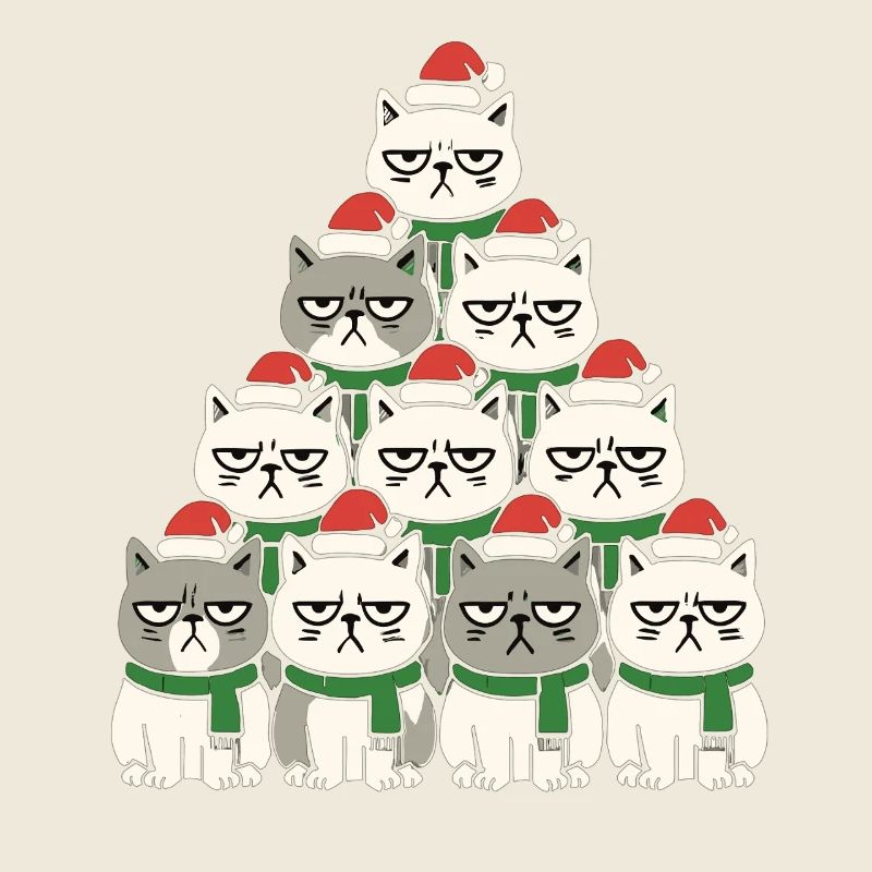  Grumpy Christmas Cats – Lustiges Katzen
