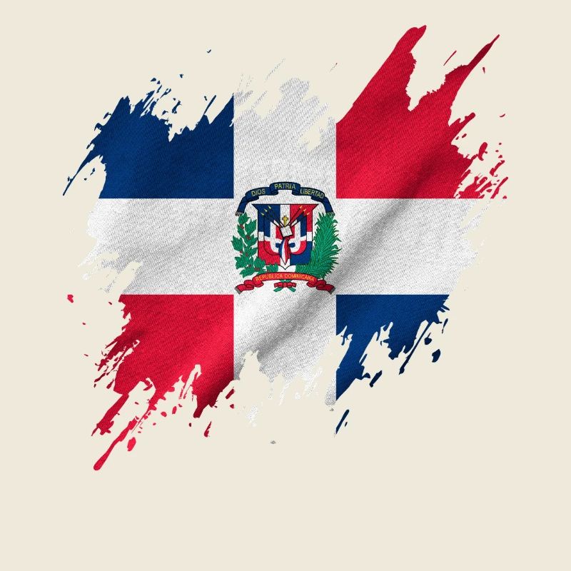 Drapeau dominicain, style déchiré