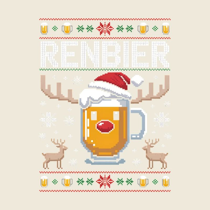 Rentier Bier Pixel Weihnacht