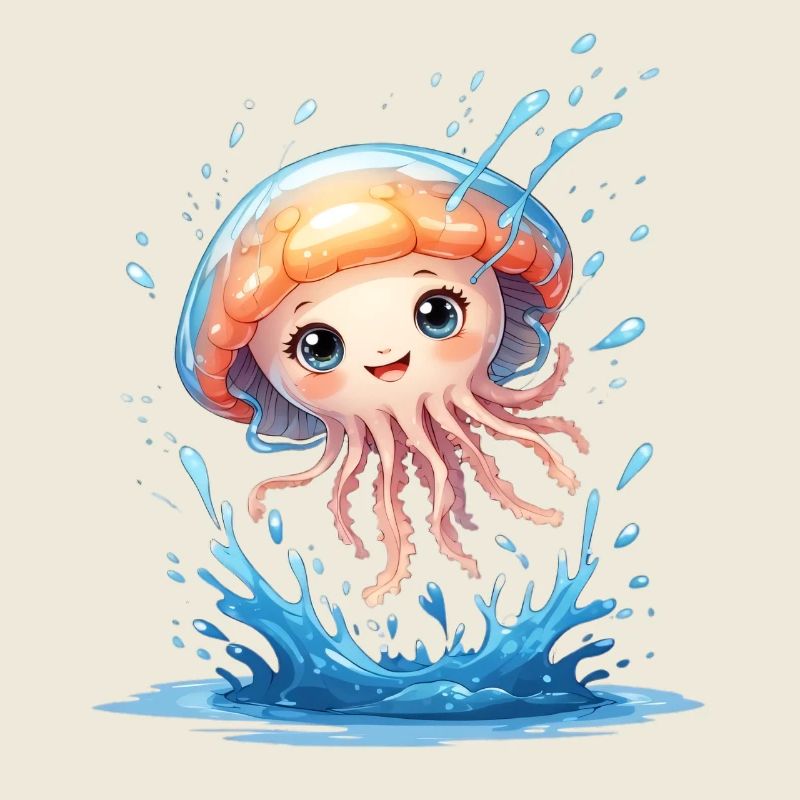 Mignon ami méduse dans le vortex d’eau