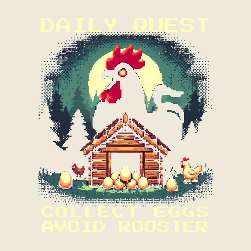 Quête quotidienne | Ramasser les œufs, éviter le coq