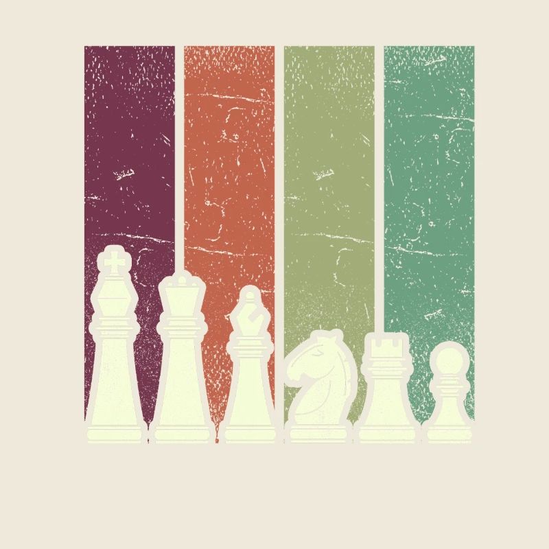 Pièces d’échecs colorées Peinture au trait