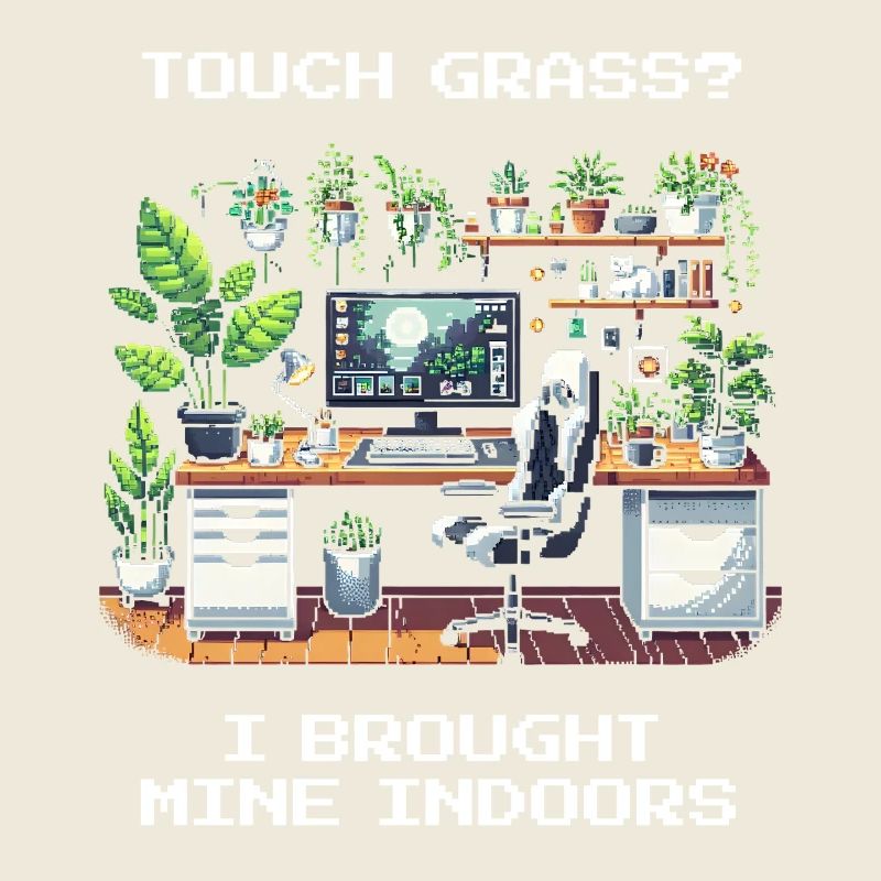 Touch Grass? Indoor Pflanzenhumor
