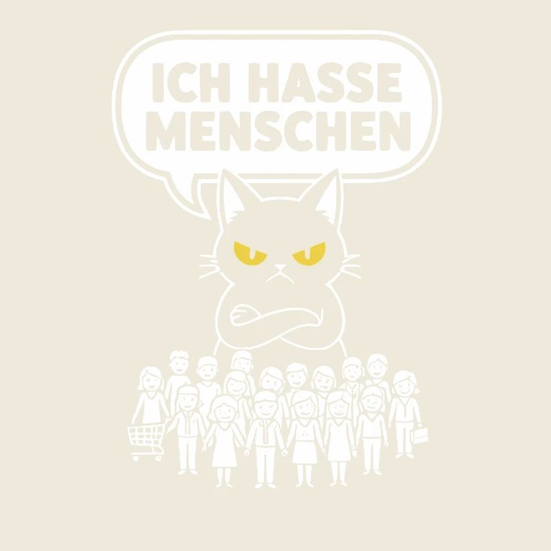 I Hate People Cat Funny Sarcasm