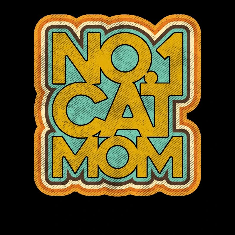 Katze Mama Nummer Eins Retro Abzeichen
