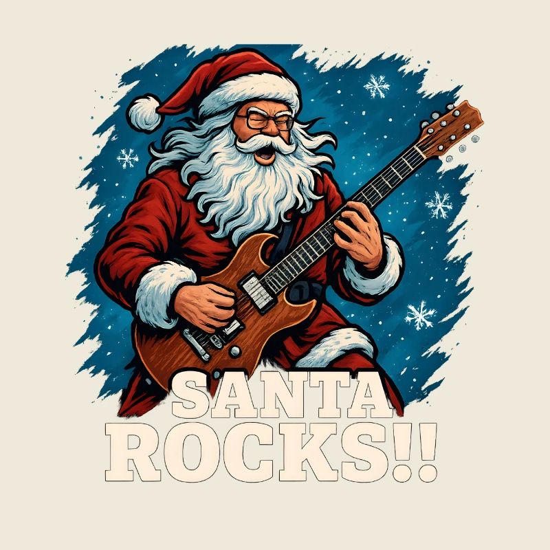 Rockender Weihnachtsmann mit Gitarre
