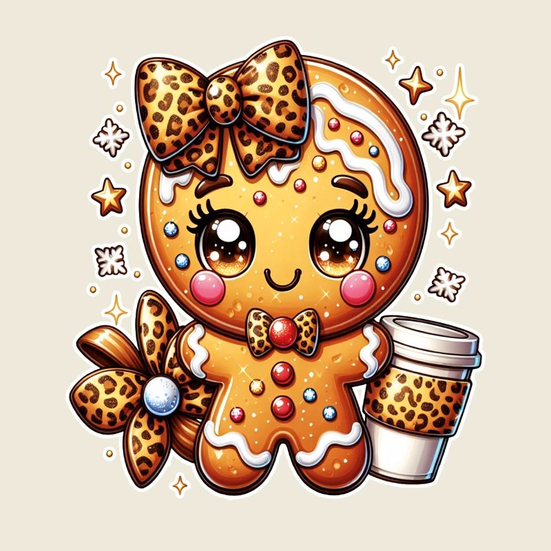 Süßes Lebkuchen-Leopard-Coquette-Weihnachtsweihnachten