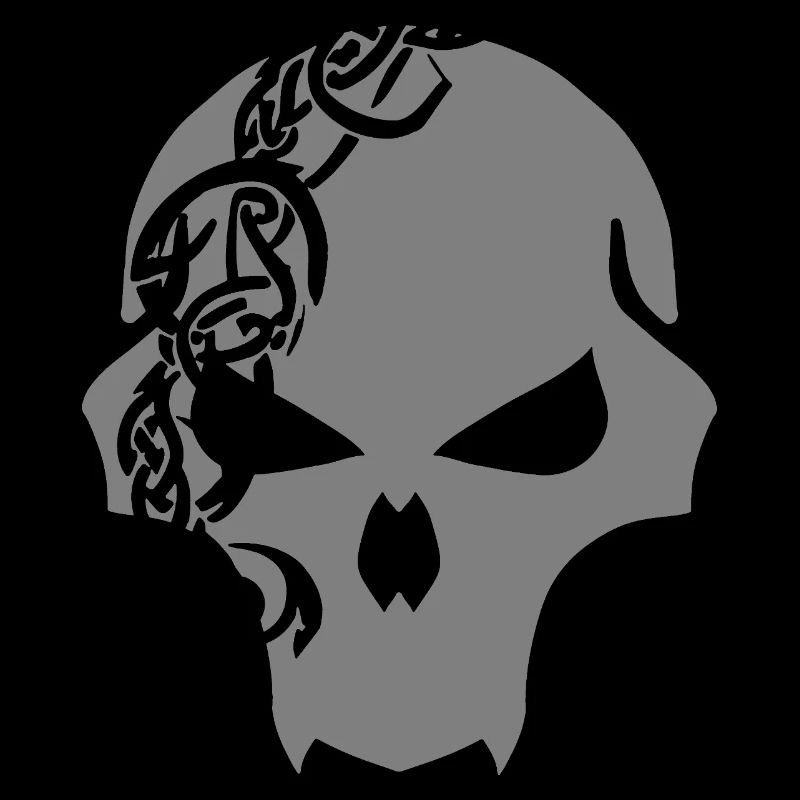 Gothic Skull with Celtic Tribal