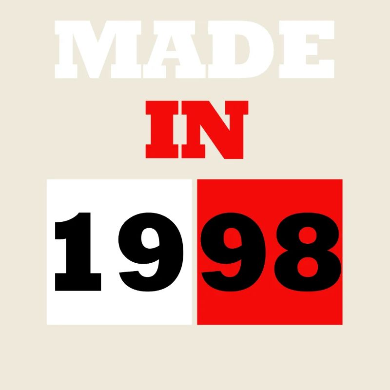 Made in 1998 Retro Birthday Block