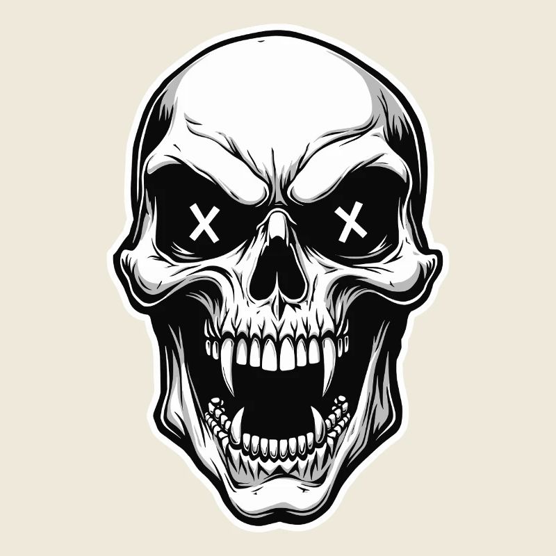 Vampire Skull Totenkopf X Augen Horror