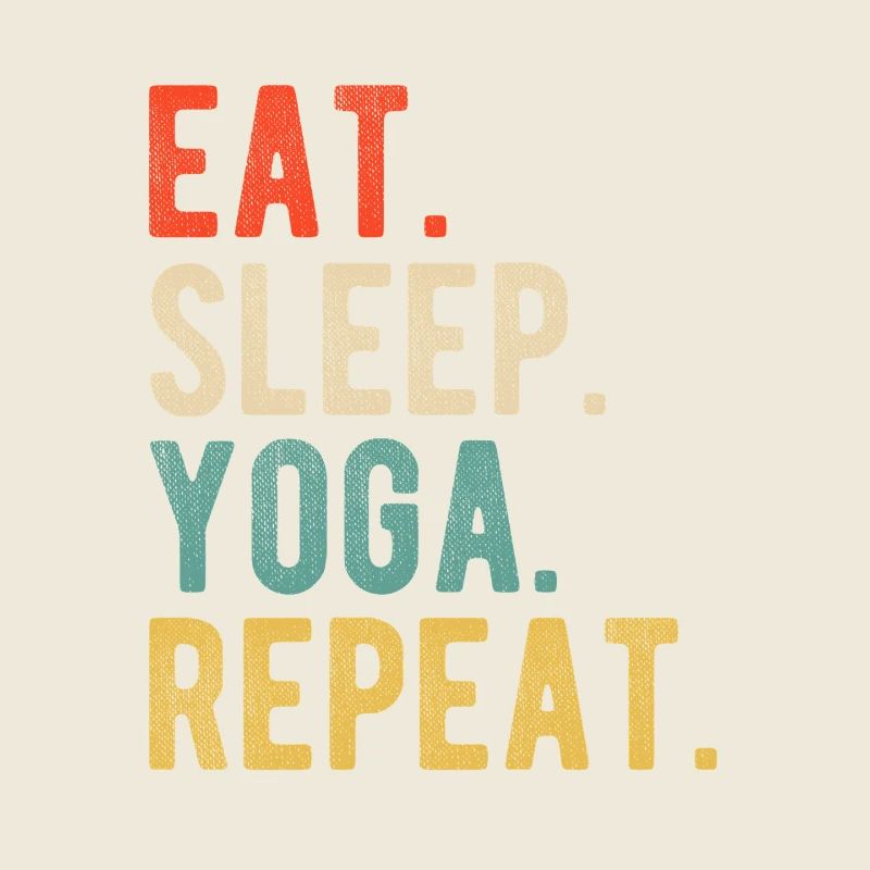 Eat Sleep Yoga Repeat Retro Spruch Design