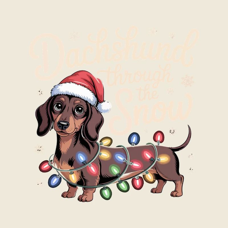 Weihnachtsdackel durch den Schnee