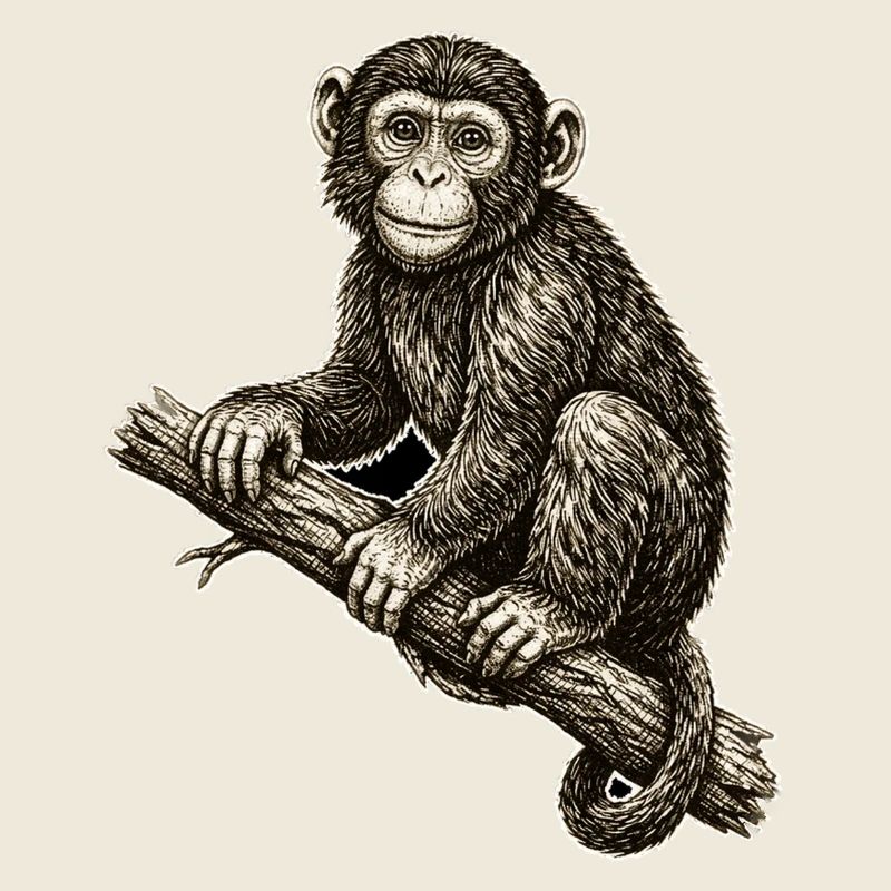 Monkey illustration in vintage style