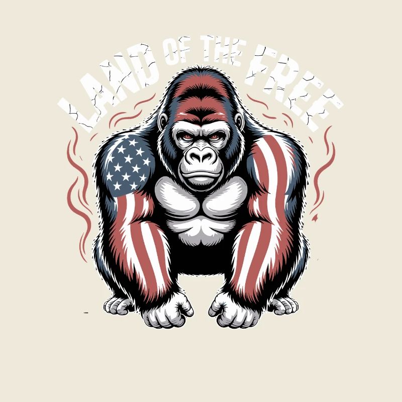 Terre du Gorille libre avec drapeau américain