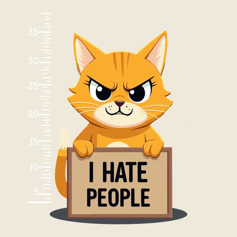 Griesgrämige Katze I Hate People Polizeifoto
