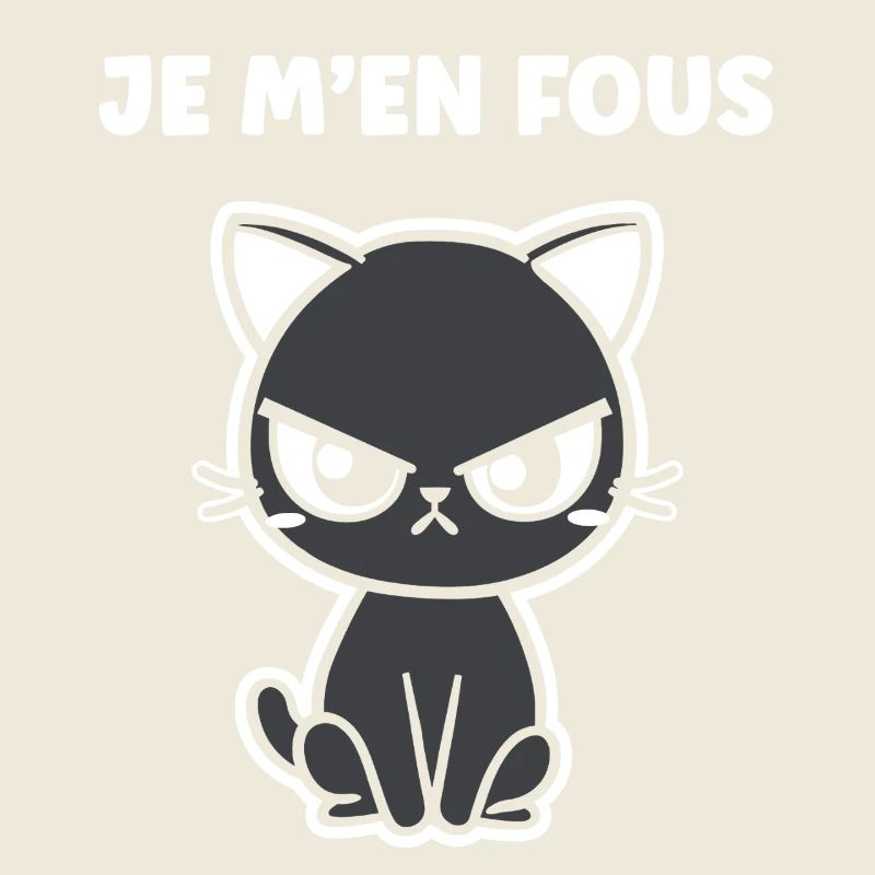 Grummelige schwarze Katze