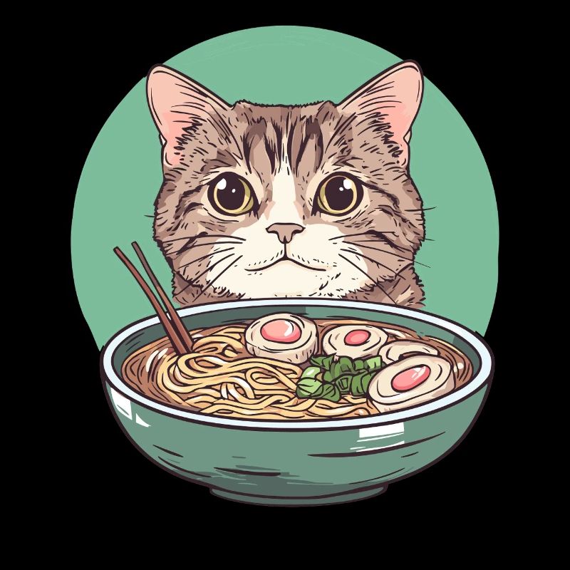 Cat with Ramen: Noodle Purring