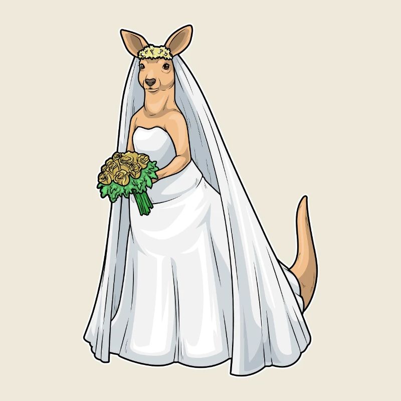 Känguru Braut Blumenstrauß Hochzeit