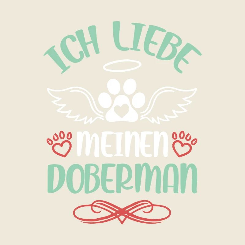 Dobermann Liebe mit Flügeln