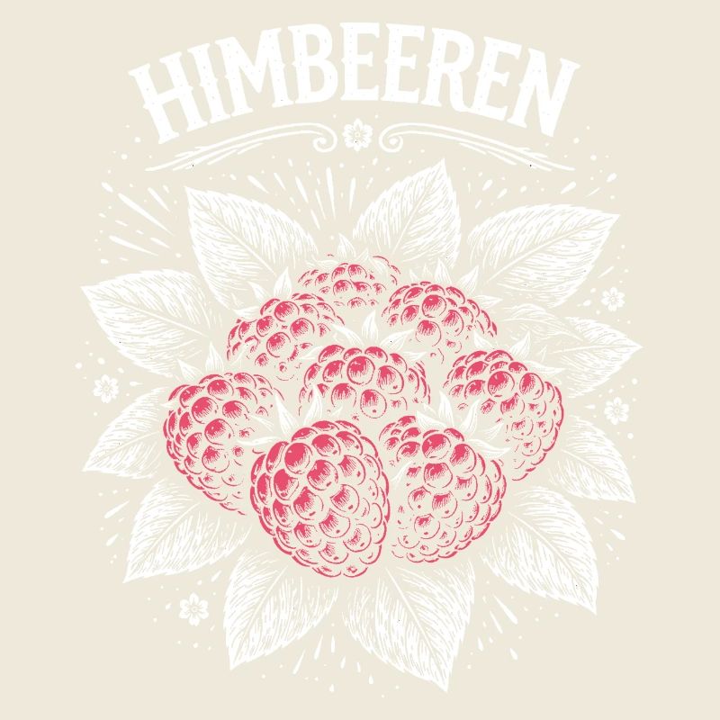 Illustration de framboises imprimé rose