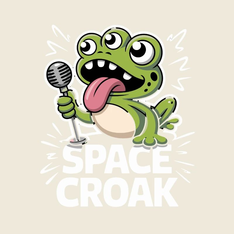 Space Croak Grenouille extraterrestre Chanteur Espace drôle