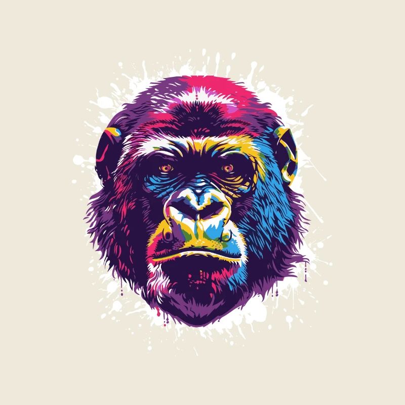 Gorilla Popart Affe Monkey