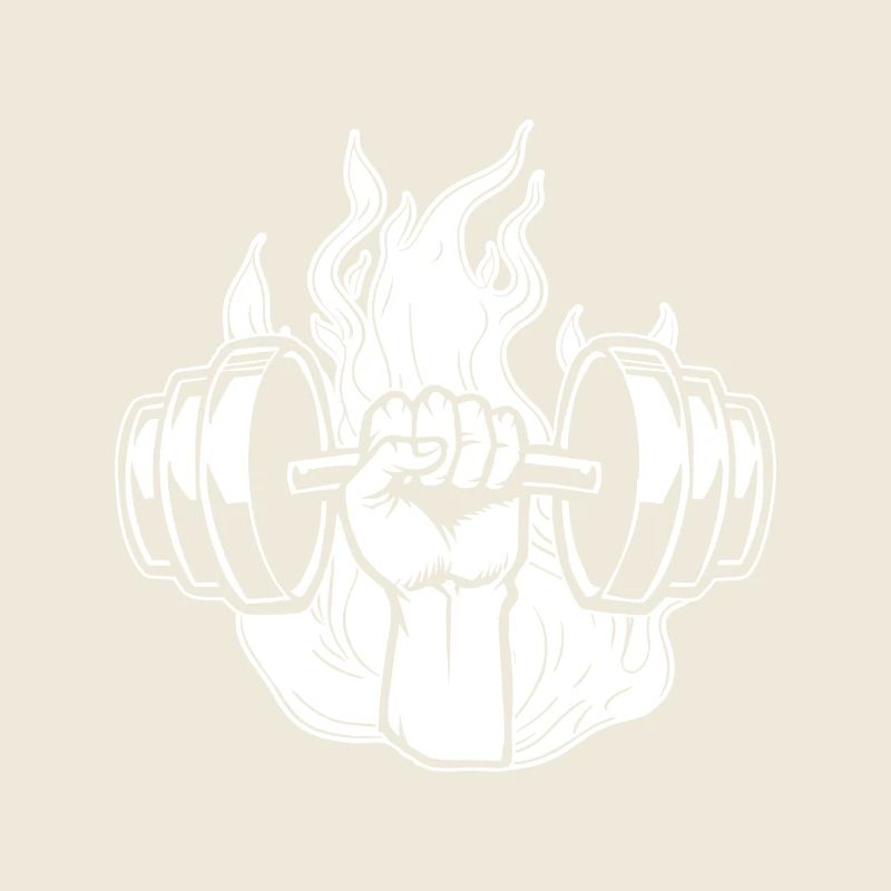 Powerlifting Bodybuilder Fire Dumbbell