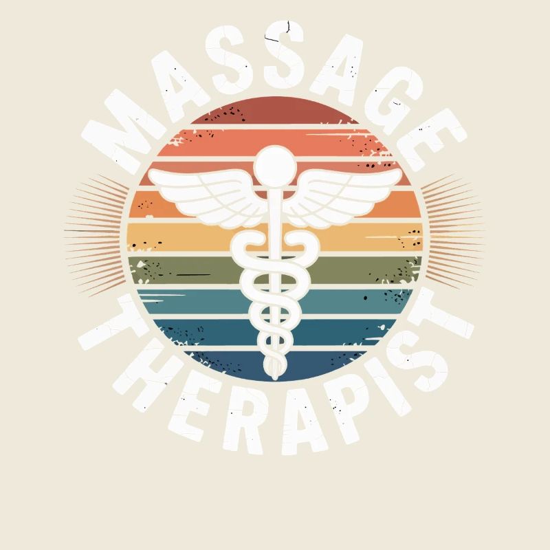 Retro Rainbow Massage Logo