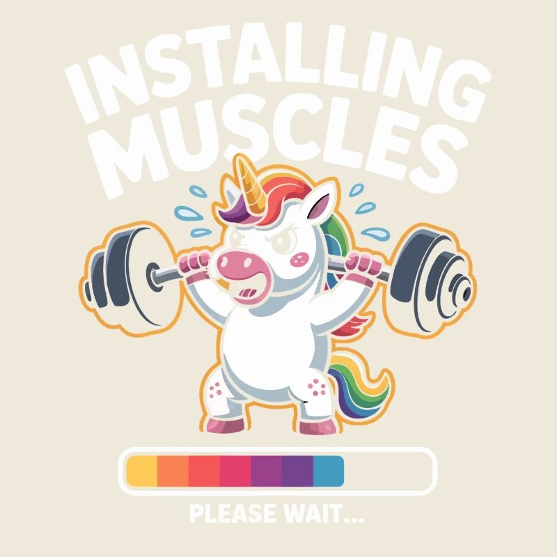 Einhorn hebt Gewichte