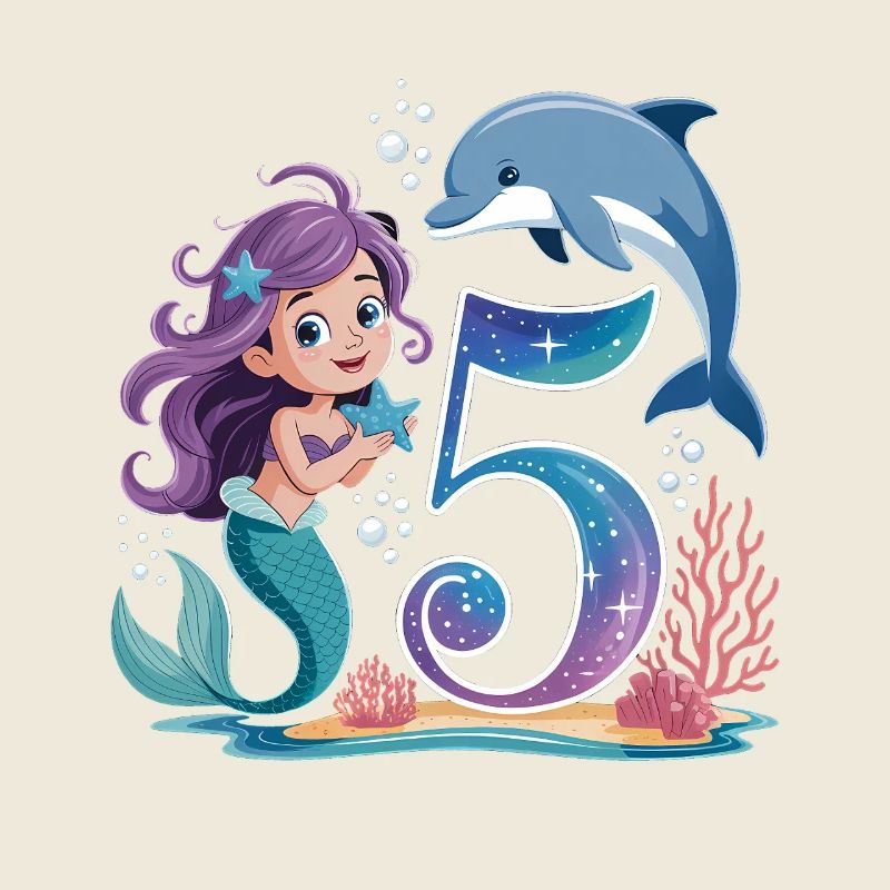 Mermaid 5th Birthday 5 Years