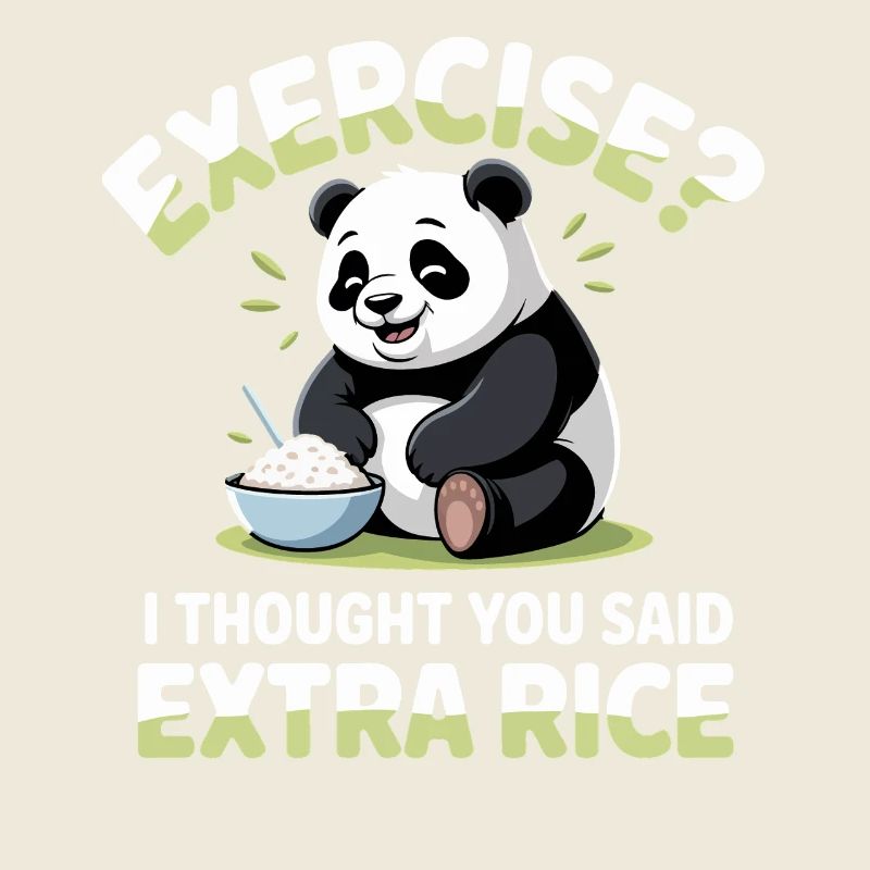 Panda Humour : Extra Rice Cartoon