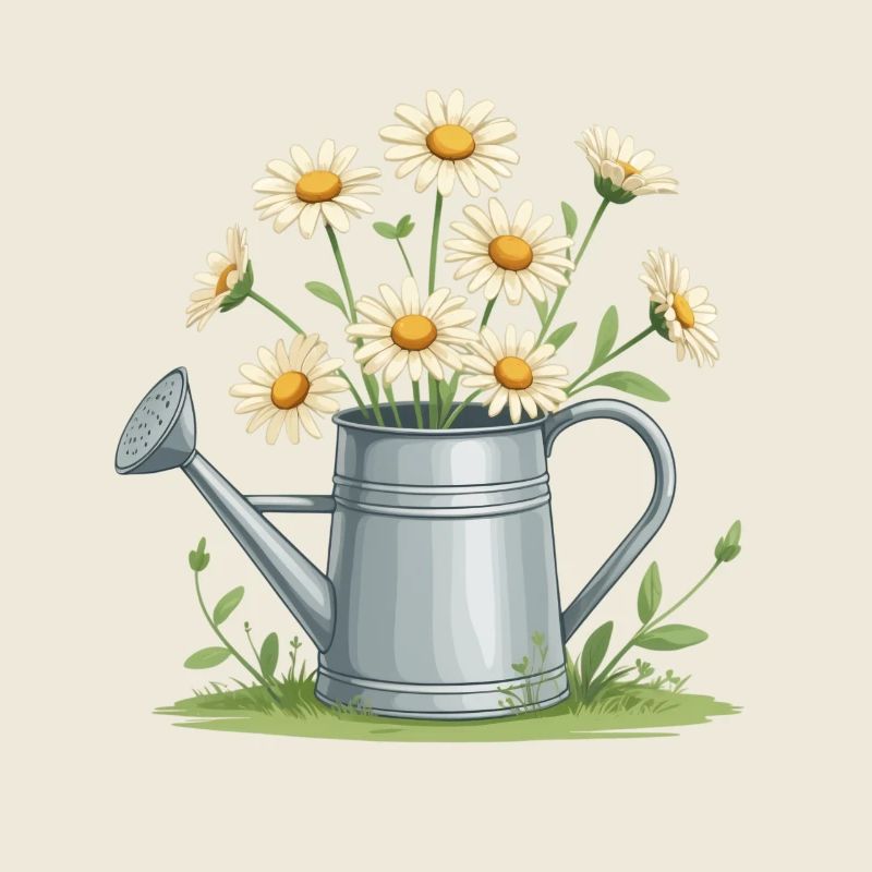 Gänseblümchen in der Gießkanne