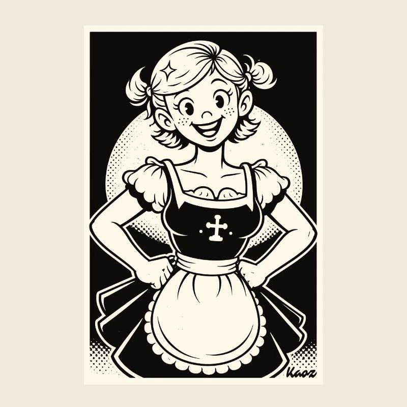 Dessin animé de la Fille Dirndl