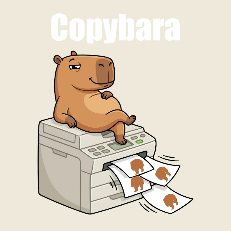 Copybara Capybara on Copier Office Humor