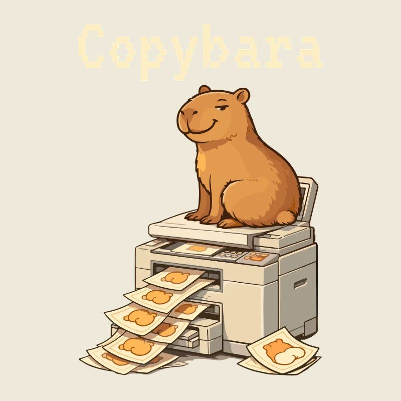 Copybara Capybara on Copier Office Humor