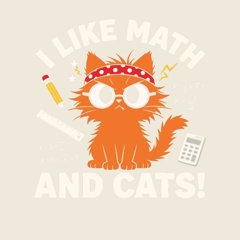 J’aime les maths et les chats Professeur drôle Chat