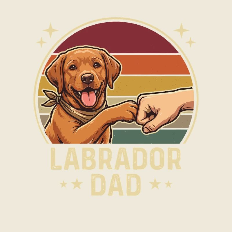 Retro Labrador Dad Foxred Pfotenclash