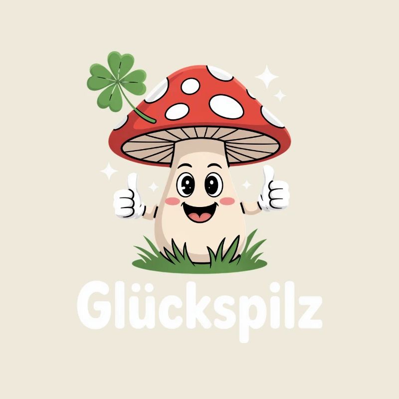 Lucky Funny Toadstool with Shamrock