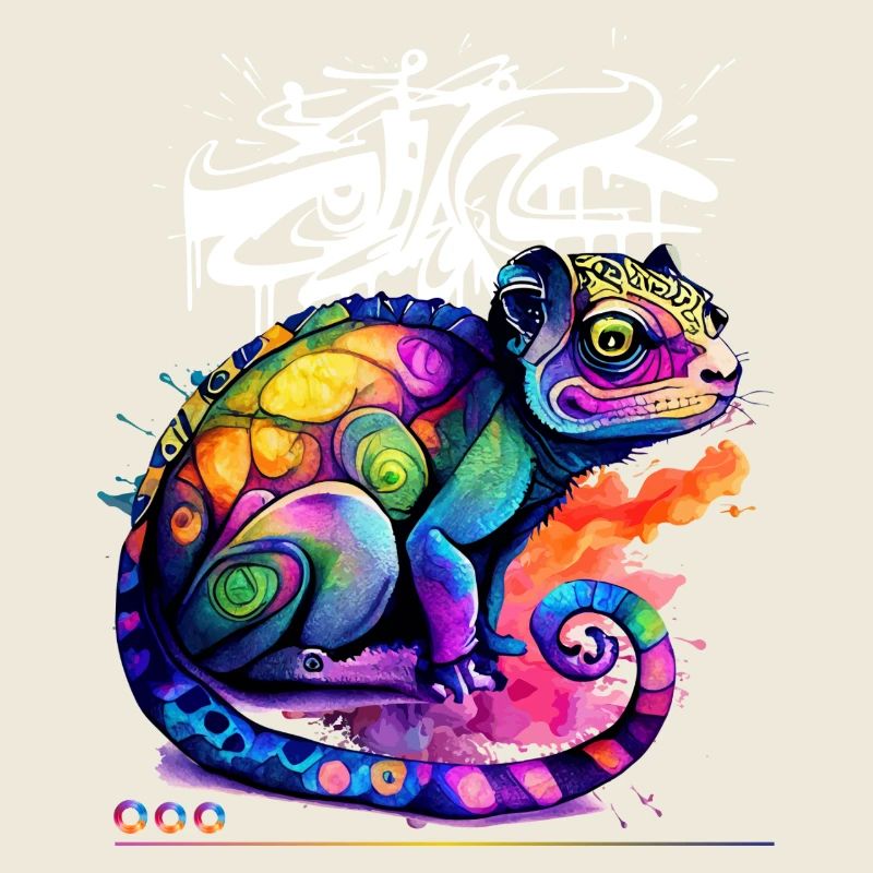 Colorful Chameleon Graffiti