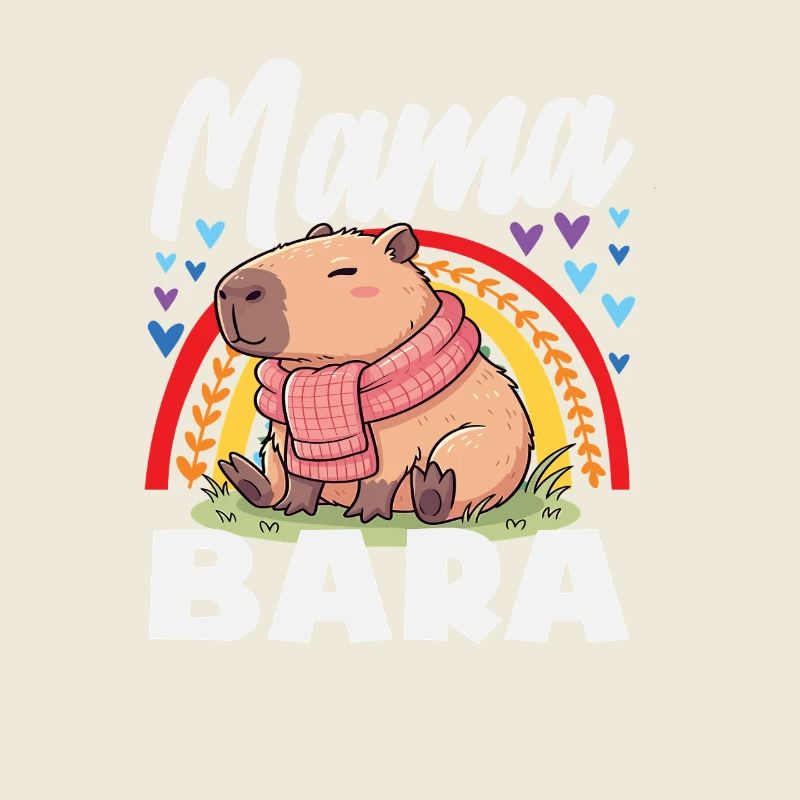 Boho Regenbogen Mama Bara Capybaras Niedlich